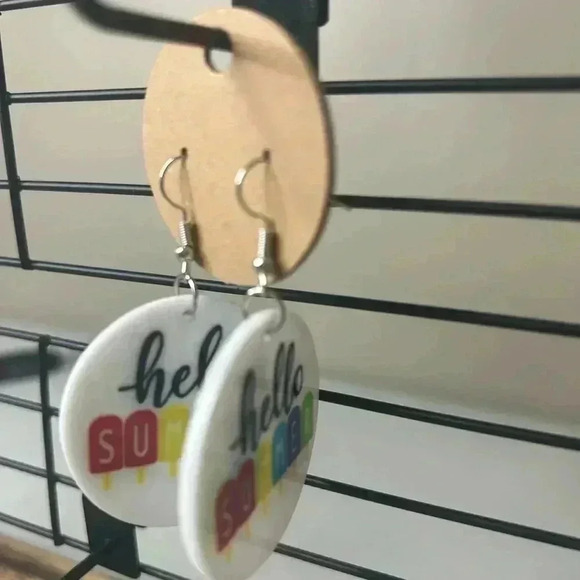 Hello Summer Popsicle Double Sided Dangly Earrings NEW - Picture 3 of 4
